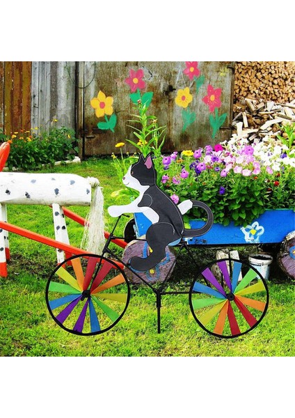 Bisiklet Rüzgar Spinner Bisiklet Bahçe Rüzgar Spinner Süsleri Sevimli Hayvan Heykel Bisiklet Spinner Yel Değirmen Çim Için B (Yurt Dışından) fiyatları