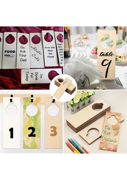 20PC Bitmemiş Ahşap Kapı Knob Askı Kapısı Imzaları Dıy Craft Home Office Hotel Dekorasyon Işini Kullanın Bir (Yurt Dışından) fırsatları