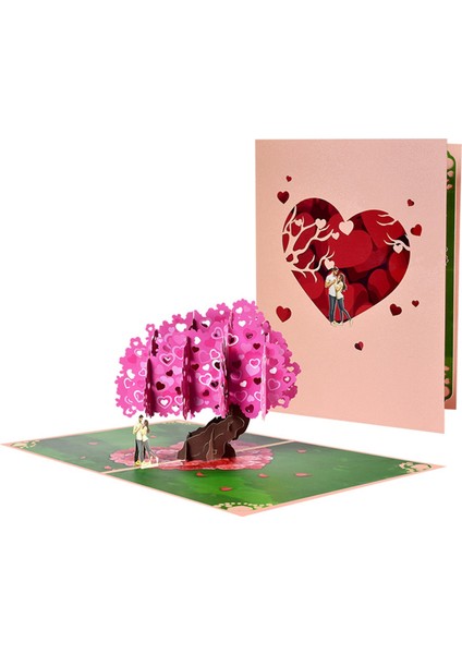 Sevgililer Günü Pop Up Kartı, Sevgililer Günü Için 3D Tebrik Kartı, Düğün, Yıldönümü, Nişan, Erkek Kadın B Için (Yurt Dışından)