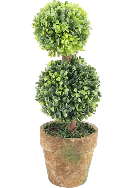 Tencerelerde Yapay Plastik Ağaçlar Bitki Saksı Dekor Bahçe Bahçesi Kapalı Açık Desen: Iki Top (Yurt Dışından) modelleri