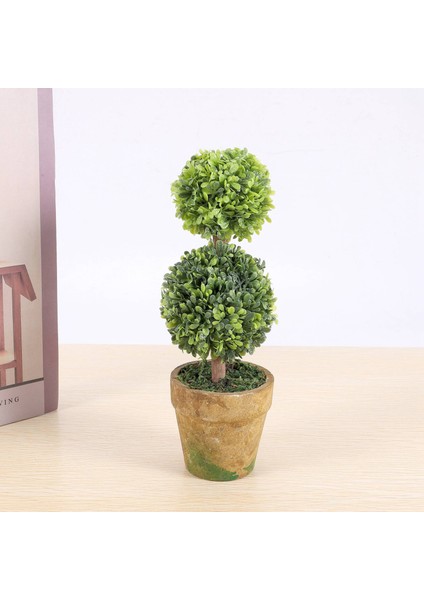 Tencerelerde Yapay Plastik Ağaçlar Bitki Saksı Dekor Bahçe Bahçesi Kapalı Açık Desen: Iki Top (Yurt Dışından) fırsatları