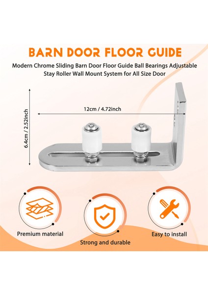 Modern Krom Sürgülü Barn Kapı Zemin Kılavuzu Balo Yatakları Tüm Boyut Kapı Için Ayarlanabilir Kalma Silindir Duvar Montaj Sistemi (Yurt Dışından) fırsatları