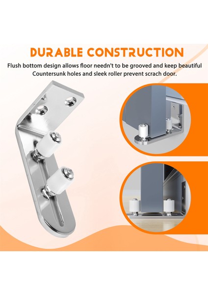 Modern Krom Sürgülü Barn Kapı Zemin Kılavuzu Balo Yatakları Tüm Boyut Kapı Için Ayarlanabilir Kalma Silindir Duvar Montaj Sistemi (Yurt Dışından) indirimleri