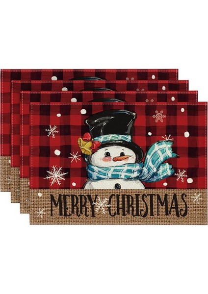 4pcs Noel Ağaçları Kar Pembe Noel Placemats Mutfak Yemek Dekorasyonu Için Kış Masa Paspasları L (Yurt Dışından) indirimleri