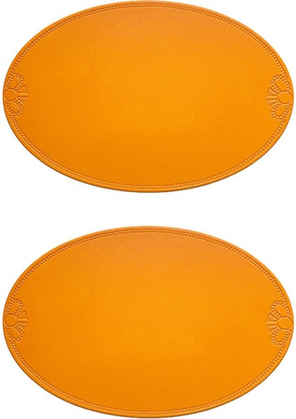 Retro Pu Placemat Avrupa Fransız Tarzı Oval Yalıtım Mat Su Geçirmez ve Yağ Durumsal Batı Yemek Masası Mat Ev H (Yurt Dışından)