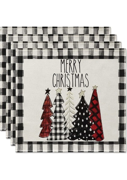 4pcs Noel Ağaçları Kar Pembe Noel Placemats Mutfak Yemek Dekorasyonu Için Kış Masa Paspasları N (Yurt Dışından) indirimleri