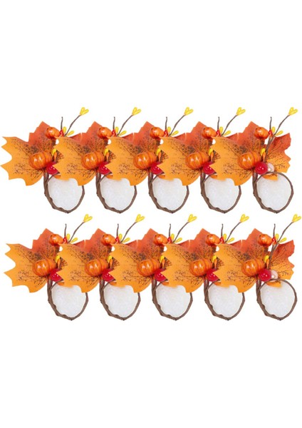 10PCS Pumkins Peçete Yüzük Şükran Günü Peçete Yüzük Tutucu Berry Peçeteli Halka Hasat Akçaağaç Meyve Kabak Peçete Yüzüğü (Yurt Dışından)