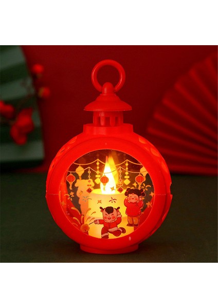 Çin Ay Yeni Yıl Fenerleri Ejderha Yeni Yıl Fener Yılı Fener Festivali El Lambası LED Işıklı Yuvarlak Rüzgar Feneri, A (Yurt Dışından) fiyatları