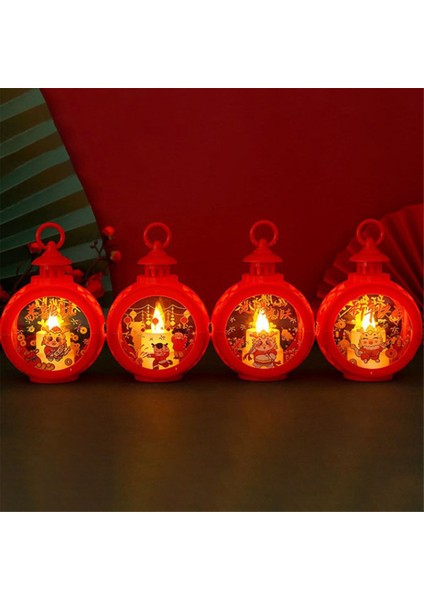Çin Ay Yeni Yıl Fenerleri Ejderha Yeni Yıl Fener Yılı Fener Festivali El Lambası LED Işıklı Yuvarlak Rüzgar Feneri, A (Yurt Dışından) modelleri