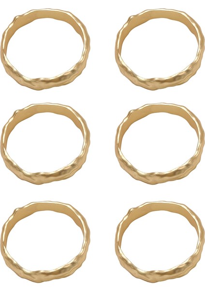 6pcs Peçete Yüzüğü Metal Peçete Halka Seti Düğün, Parti, Ramazan, Ziyafet Altın Için Peçete Tokası Tutucu Masa Dekor (Yurt Dışından)