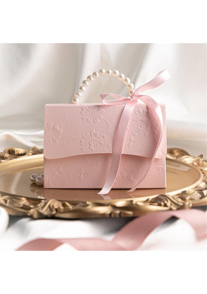 Saten Kurdele ve Inci Saplı Şık Kabartmalı Hediye Kutusu, Sevgililer Günü Hediye Kutusu C C (Yurt Dışından) fiyatları