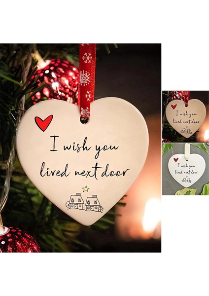 Noel Süslemeleri Kalp Asma Süsleme Seramik Süsleme Dekoru Arkadaşlar Için Mükemmel Çiftler Noel Ağacı (Yurt Dışından) fırsatları