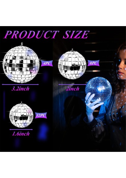 24 Adet Ayna Disko Topu Asılı, Cam Disko Topu Dekor, Gümüş Disko Dekorasyonları, Ip ile Disko Topu Süsleme (Yurt Dışından) fiyatları