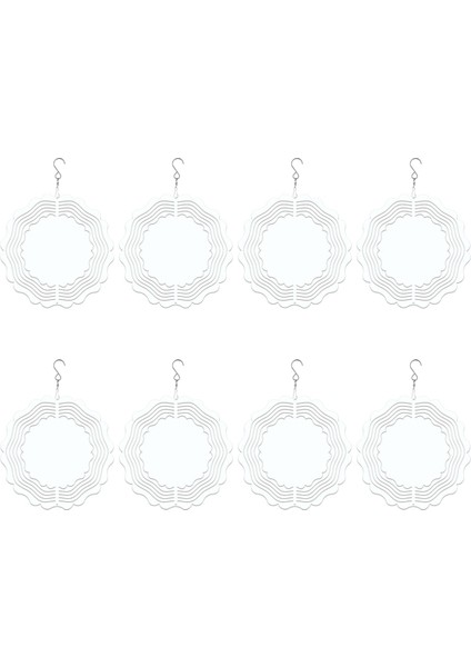 8 Adet Süblimasyon Rüzgar Spinner Boşluklar 8 Inç Rüzgar Spinner Süblimasyon Isı Pres Transferi Diy Hediye Round (Yurt Dışından)