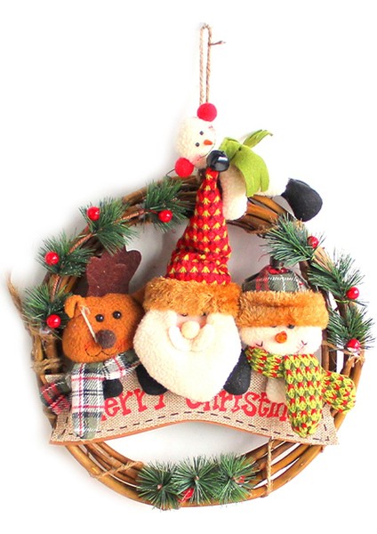 Noel Çelengi, Ön Kapı Için Noel Dekorasyonları, Noel Santa Çelenk, Noel Çelenkleri Noel Çelenk Imzaları (Yurt Dışından)