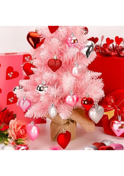 Sevgililer Günü Kalp Süsleri, Klasik Gümüş Kalp Şeklinde Asılı Baubles, Sevgililer Günü Kalp Dekorasyonu (Yurt Dışından) fırsatları
