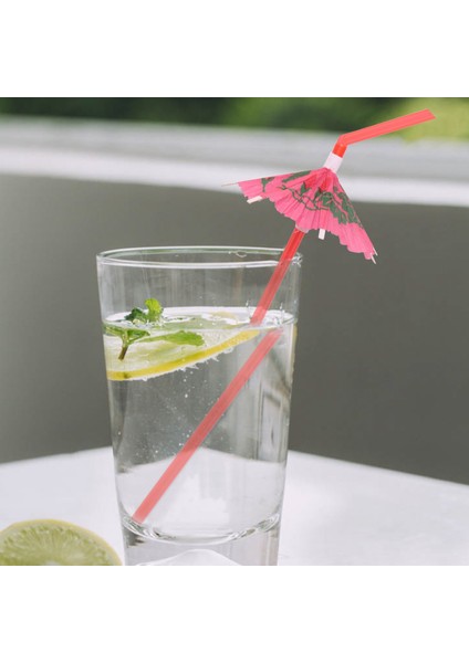 50 Şemsiye Parasol Içme Samanları, Hawaiian Beach Kokteyl Luau Parti Dekorasyonları Malzemeleri (Yurt Dışından) modelleri