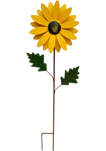 Sarı Metal Daisy Bahçe Bahçeleri Dekor, Metal Çiçek Çubuğu Açık Dekorasyonlar, 3D Daisy Sehpa Yard Sanat Duvar Için (Yurt Dışından)