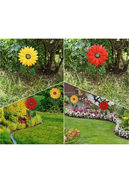 Sarı Metal Daisy Bahçe Bahçeleri Dekor, Metal Çiçek Çubuğu Açık Dekorasyonlar, 3D Daisy Sehpa Yard Sanat Duvar Için (Yurt Dışından) fiyatları