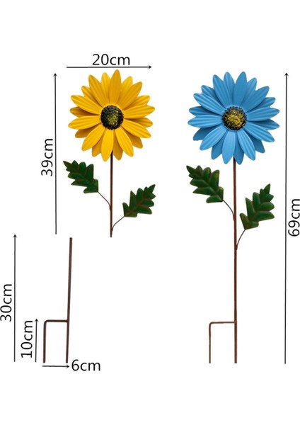 Sarı Metal Daisy Bahçe Bahçeleri Dekor, Metal Çiçek Çubuğu Açık Dekorasyonlar, 3D Daisy Sehpa Yard Sanat Duvar Için (Yurt Dışından) modelleri