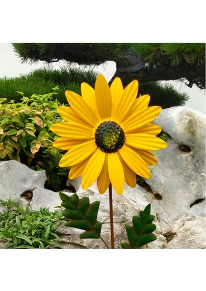 Sarı Metal Daisy Bahçe Bahçeleri Dekor, Metal Çiçek Çubuğu Açık Dekorasyonlar, 3D Daisy Sehpa Yard Sanat Duvar Için (Yurt Dışından) fırsatları