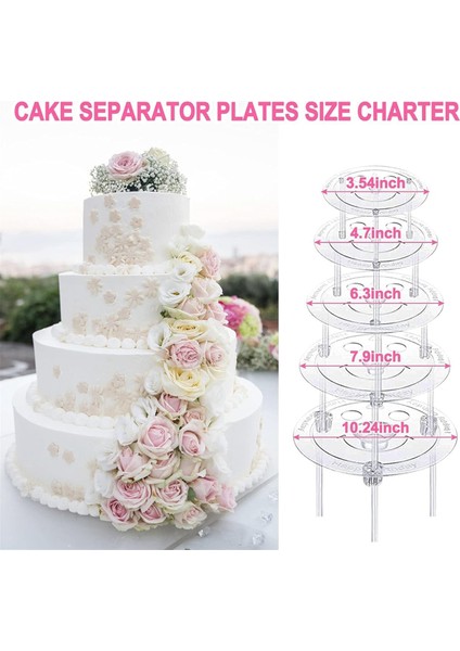 40 Adet Plastik Kek Dübel Çubukları Seti, 4, 6, 8, 10,12 Inç Için Destek Çubukları ve 15 Berrak Kek Istiflemesi (Yurt Dışından) fırsatları