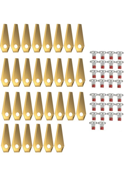 30PCS Titanyum Kaplamalı Paslanmaz Çelik Yedek Bıçaklar Bosch Indego 800, 1000, 1200 Otomatik Çim Makinesi Bıçakları, B (Yurt Dışından)