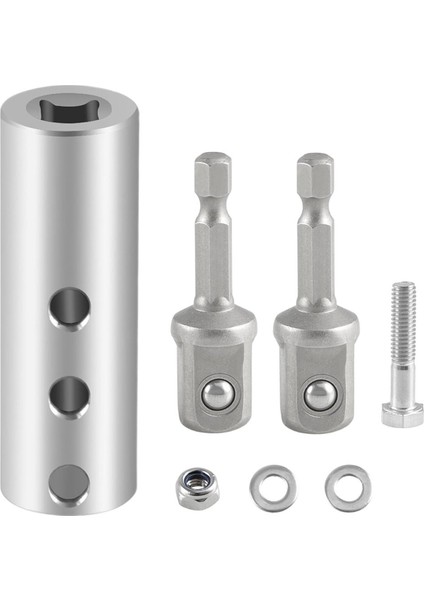 Paslanmaz Çelik Römork Jack Elektrikli Matkap Adaptörü 2pc 1/2inch Soket Adaptörü Bitini Jack Drive Miliyle Uyumlu (Yurt Dışından)