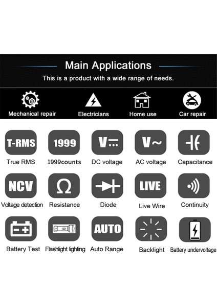 Bıde A1X Dijital Multimetre Elektrik Test Kalemi El Flashlight Canlı Tel Tanıma Sayaç Voltaj Direnci Diyot Ncv Test Cihazı (Yurt Dışından) fiyatları