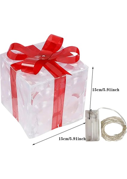 Noel Işık Hediye Kutusu LED Işık Noel Kutusu Dekorasyonları Noel Ağacı Ev Çim Dekorasyonları C (Yurt Dışından) modelleri