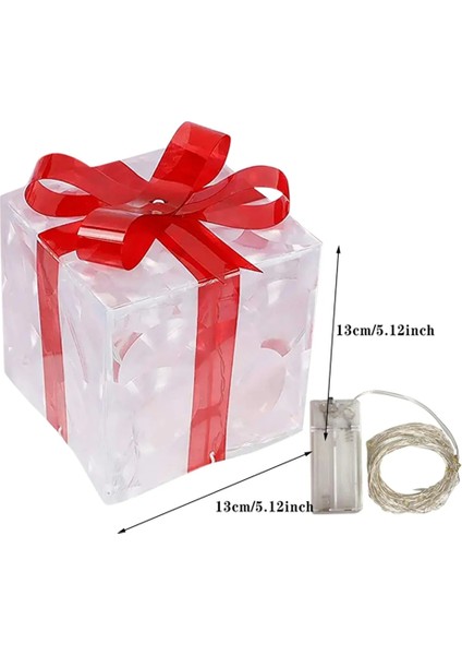 Noel Işık Hediye Kutusu LED Işık Noel Kutusu Dekorasyonları Noel Ağacı Ev Çim Dekorasyonları C (Yurt Dışından) indirimleri