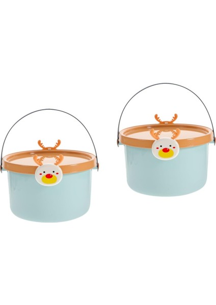 2pcs Oyuncak Kutular Yapı Taşları Organizatör Oyuncak Depolama Kovası Atıştırmalık Kova Çocuk Plastik Kum Oyuncakları Kova Su Kovası, A (Yurt Dışından) indirimleri