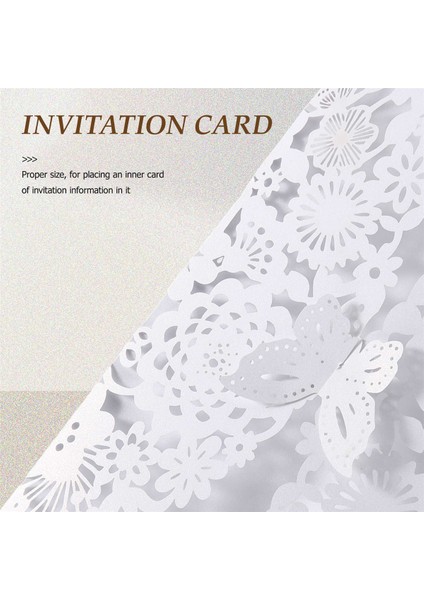 10PCS/SET Hassas Oyma Kelebekler Romantik Düğün Davetiyesi, Düğün Için Zarf Davetiyeleri ： Beyaz (Yurt Dışından) fırsatları
