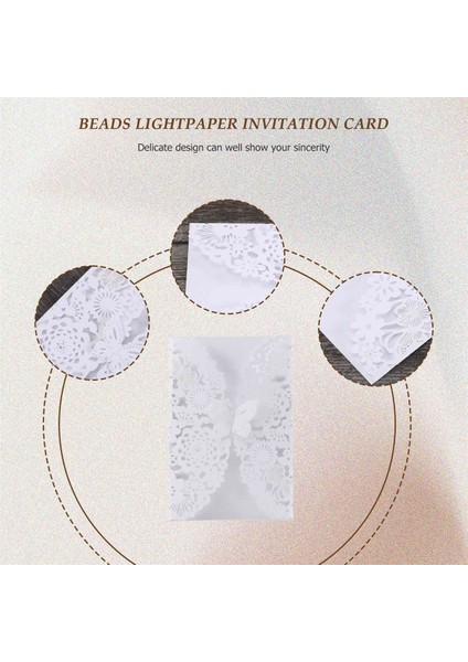 10PCS/SET Hassas Oyma Kelebekler Romantik Düğün Davetiyesi, Düğün Için Zarf Davetiyeleri ： Beyaz (Yurt Dışından) indirimleri