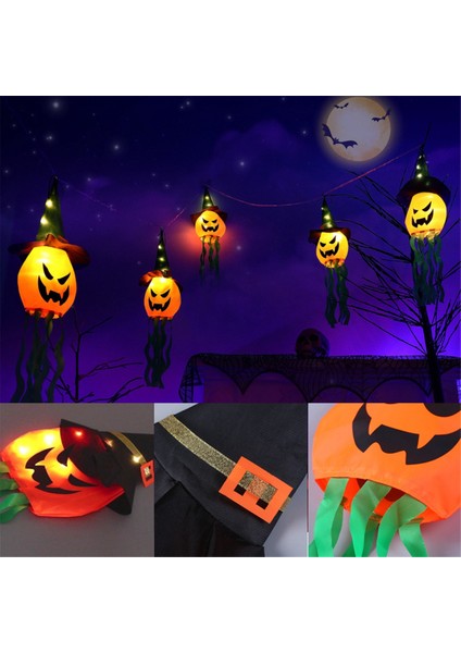 5pcs Cadılar Bayramı Dekorasyonları Açık Cadılar Bayramı Dekor Asılı Açık Ip Işıkları Parlayan Balkabağı Cadı Şapkası Cadılar Bayramı (Yurt Dışından) fiyatları