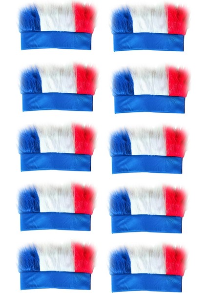 10 Adet Mavi Beyaz Kırmızı Headgear Universal Maçlar Futbol Maçı, Festival Etkinlikleri, 2024 Maçı Için (Yurt Dışından)