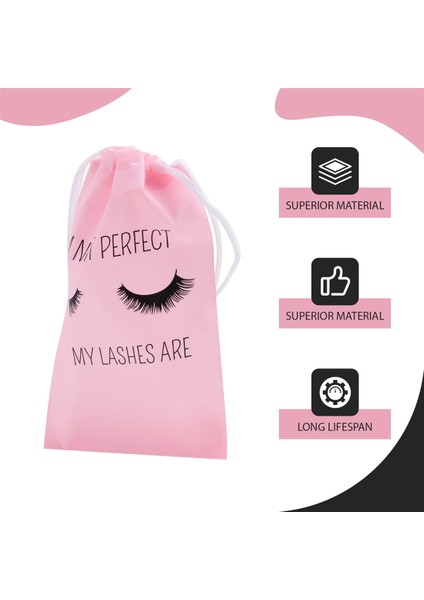 50PCS Kirpik Sonrası Bakım Çantaları Kirpik Ambalaj Plastik Makyaj Torbası Taşınabilir Tuvalet Çantası Siyah Çizimsel Kadınlar Için (Yurt Dışından) fırsatları