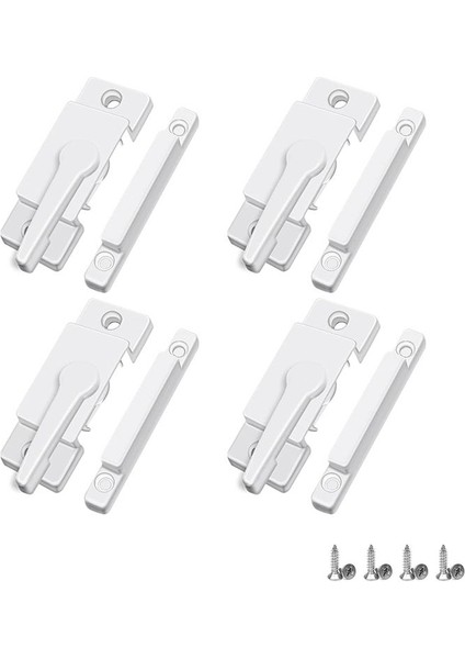 4 Paket Pencere Sash Locks, Pencere Mandalları Yedek Kanat Kilitleri Beyaz Uyar Yatay Sürgülü Pencereye (Yurt Dışından)
