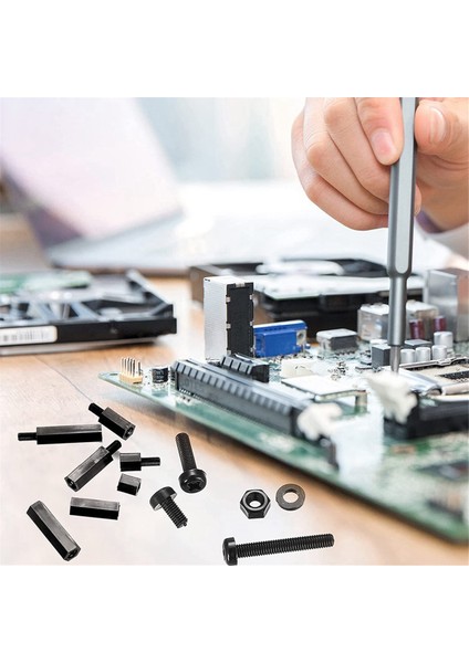 260 Pcs M3 Erkek Kadın Naylon Altı Hex Ara Çıkarma Vidalar Somunlar, Naylon Altı (Yurt Dışından) fırsatları