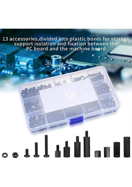 260 Pcs M3 Erkek Kadın Naylon Altı Hex Ara Çıkarma Vidalar Somunlar, Naylon Altı (Yurt Dışından) indirimleri