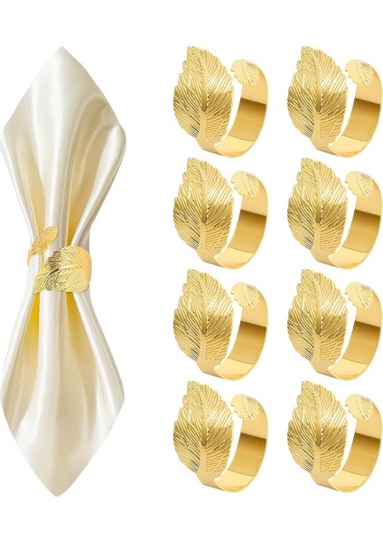 Altın Peçete Yüzükleri Seti 8, Yaprak Dökme Peçete Yüzükleri, Kumaş Peçete Tutucu Yüzük Yemek Masa Süslemeleri Paskalya Düğünleri (Yurt Dışından) fiyatları