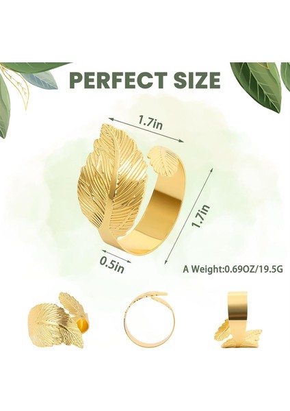 Altın Peçete Yüzükleri Seti 8, Yaprak Dökme Peçete Yüzükleri, Kumaş Peçete Tutucu Yüzük Yemek Masa Süslemeleri Paskalya Düğünleri (Yurt Dışından) modelleri