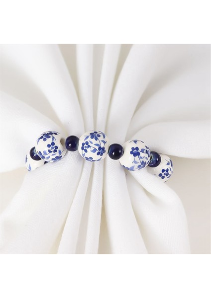 10PCS Etnik Tarzı El Boyaması Mavi Beyaz Boncuklar Peçete Yüzüğü Ana Masa Dekorasyon Peçete Tokası El Çizilmiş Peçete Halka (Yurt Dışından) fiyatları