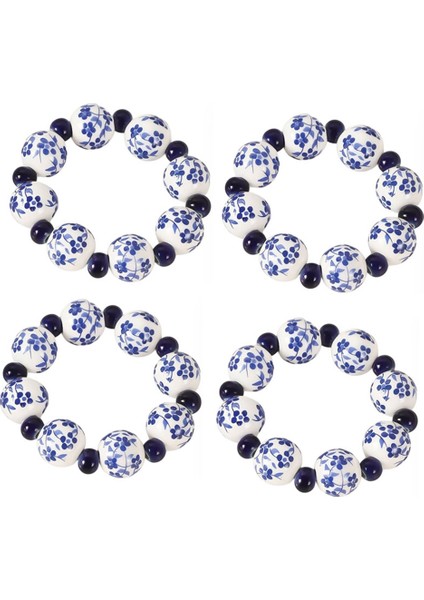 10PCS Etnik Tarzı El Boyaması Mavi Beyaz Boncuklar Peçete Yüzüğü Ana Masa Dekorasyon Peçete Tokası El Çizilmiş Peçete Halka (Yurt Dışından) modelleri