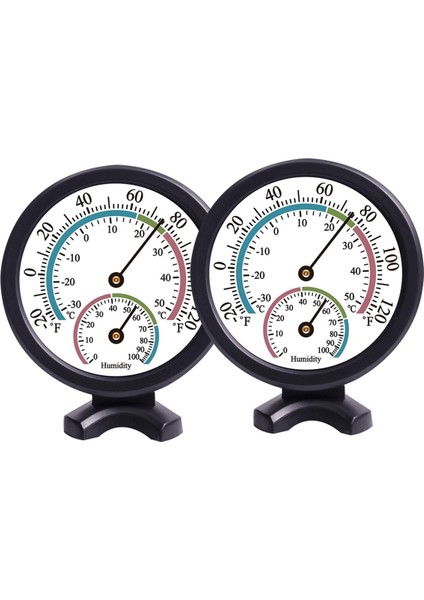 2pcs Mini Iç Mekan Termometresi Higrometre 2 1 Sıcaklık Nemi Duvar Için Dış Mekan Monitör Göstergesi, Siyah (Yurt Dışından)