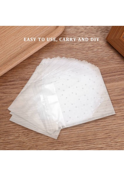 100PCS Buzlu Sevimli Noktalar Plastik Paket Şeker Kurabiye Ambalaj Çantaları Cupcake Sarıcı Kendi Yapışkan Örnek Hediye Çantası 10CM (Yurt Dışından) fırsatları
