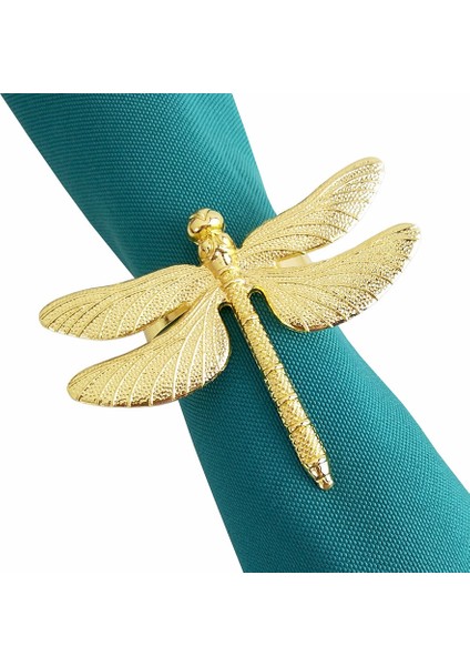6pcs Dragonfly Peçete Yüzüğü Altın Dıy Hotel Düğün Ziyafet Masası Ekran Metal Peçete Tokası Noel Dekorasyonu (Yurt Dışından) modelleri