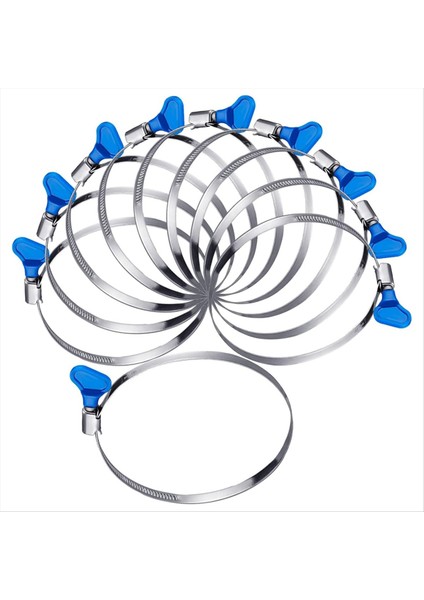 20 Pcs 4 Inç Tuş Hortum Kelepçesi Başparmak Vida Tuşunu Ayarlanabilir Boru Kelepçesi Paslanmaz Çelik Kurutucu Havalandırma Kelepçesi (Yurt Dışından)