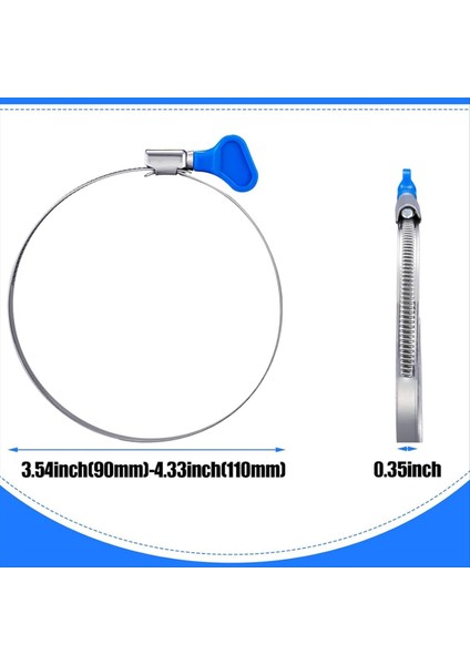 20 Pcs 4 Inç Tuş Hortum Kelepçesi Başparmak Vida Tuşunu Ayarlanabilir Boru Kelepçesi Paslanmaz Çelik Kurutucu Havalandırma Kelepçesi (Yurt Dışından) modelleri