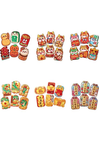 36PCS Çin Tarzı Ejderha Yılı Kırmızı Zarflar Şans Para Çantası Bahar Festivali Kırmızı Paket Kutsama Paketi (Yurt Dışından)